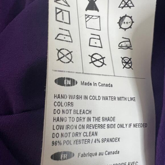 Joseph Ribkoff Womens Knit Top Size 14 Purple Asymmetrical Hem Ruched Side - Picture 6 of 6